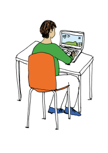 Person looking at a laptop